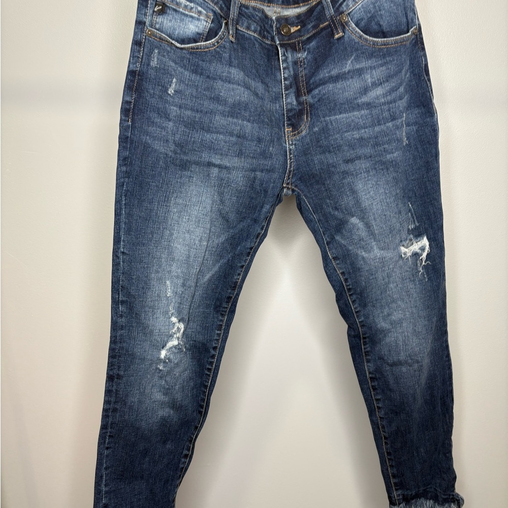 KanCan Dark Wash Distressed Boyfriend Jeans